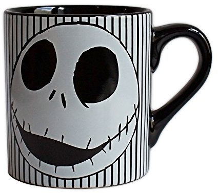 Silver Buffalo Disney Mug en céramique Motif rayures Jack Skellington L'Étrange Noël de monsieur Jack 414 ml