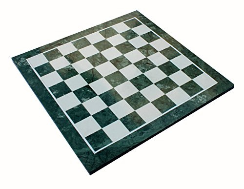StonKraft Sammlerstück: Schachbrett aus grünem Marmorstein ohne Figuren und Spielsteine – dekoratives Steinschach – Heimdeko – 50,8 cm