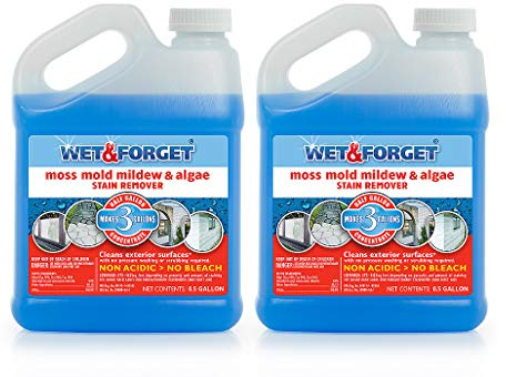 Wet & Forget Moss, Mold, Mildew, & Algae Stain Remover Multi-Surface Outdoor Cleaner Concentrate, Original, 64 Fluid Ounces (2 Pack)