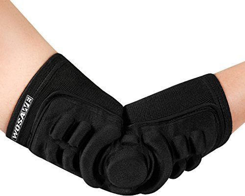 Moonlove Breathable Elbow Brace Pads Guard Compression Silica Gel Padded Arm Support Shooter Sleeve Protector 1 Piece for Skateboarding Basketball Football
