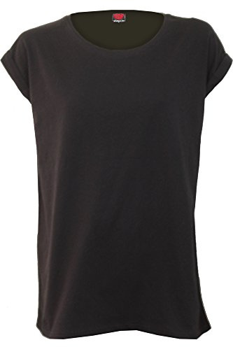 Spiral - Urban Fashion - Turnup Sleeve Loosefit Tee - XL Black