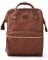 Kah&Kee Damen Leder Rucksack -Wasserdicht 15 Zoll Elegant Laptop-Taschen für Lehrerinnen & Büro-Arbeit, ideal für Reisen (Braun, mittel)