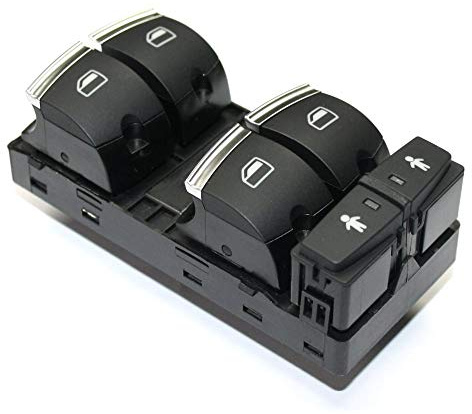 Audi 4F0959851J5PR Fensterheberschalter 4-fach Fahrertür chrom *** nur für elektrische Kindersicherung (PR-Code 4H5) ***
