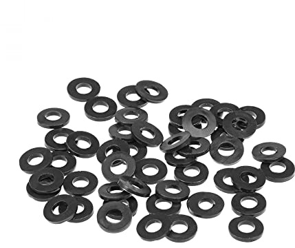 sourcing map 50Pcs Rondelle Plate en Caoutchouc 9mm OD 4mm ID 1.2mm | épaisseur