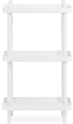 Normann Copenhagen Block Regal Beistelltisch aus Pulverbeschichtetem Stahl und Eschenholz in der Farbe Weiß, Maße: 50cm x 35cm x 87cm, 602194