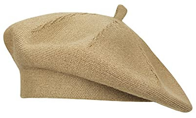 Gllutt Frauen Wolle Barett Hut Französisch Stil Einfarbig, Kaschmir Kamel, Einheitsgröße