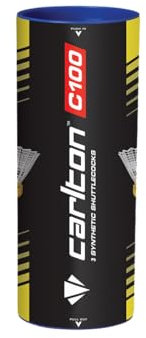 Carlton C100 Federball für Badminton, synthetisch, Weiß (1x3er Dose)