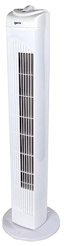 Igenix DF0029 29-Inch Oscillating Tower Fan, 40W Powerful Airflow, 3 Speed Settings, Overheat Protection, Quiet Operation – Ideal for Home and Office Use – White