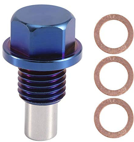 Tappo di scarico olio con guarnizioni, tappo di drenaggio coppa olio in lega di alluminio magnetico Tappo di scarico tappo adattatore tappo(M12*1.5)