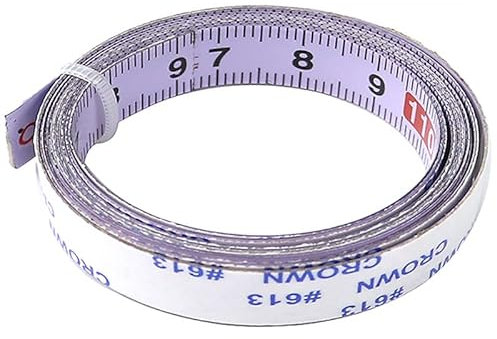 Self Adhesive Metric Scale Ruler POWERTOOL Stainless Steel Miter Tape Measure for T-Track Router Table Saw Woodworking Tool (White,Middle 0-2.5M)