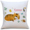 OWLBOOK Tiger Safari Tiere Flauschiges Kissen mit Füllung Personalisiert mit Namen Geschenke Geschenkideen zur Geburt Baby Kind Mädchen Junge zum Geburtstag