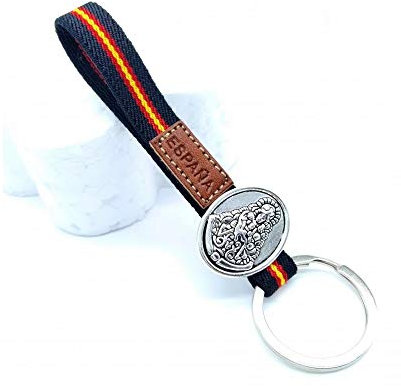 BDM - Llavero original de la Virgen del Rocío con la bandera de España - Modelo 4