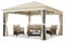 Pavillon de Jardin 4x4 m ALU Premium env. 220 g/m² bâche imperméable pavillon 4 côtés Tente de Jardin Champagne