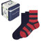 FALKE Unisex Kinder Socken Happy Triple Pack Giftbox K So Baumwolle gemustert 3 Paar, Mehrfarbig Red Blue Mix 0030, 27-30