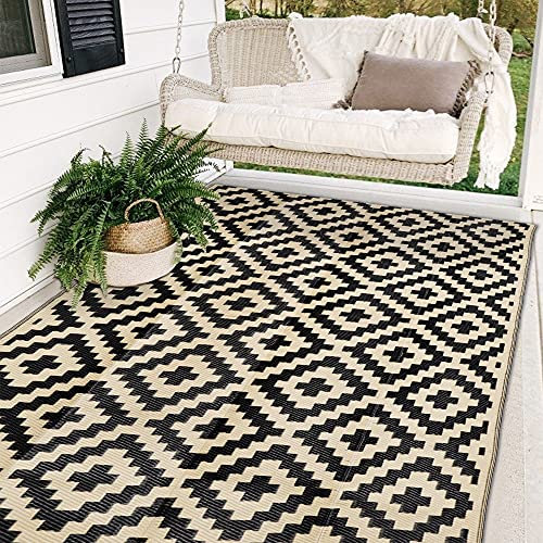 SAND MINE Alfombras reversibles, alfombra de paja de plástico, alfombra de área moderna, alfombra grande para el suelo y alfombra para exteriores, RV, patio, terraza, picnic, playa, remolque, camping,