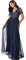 Maya Deluxe Damen Women's Maxi Ladies V-neck Plus Size Ball Gown Short Sleeves Long Elegant Empire Wa Bridesmaid Dress, Navy, 42 EU