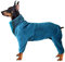MeiAOBest Hund Dicke Fleece Warme Pullover Mit Reißverschluss, Haustier Winter Warme Vierbeinige Onesies Mantel, Hund Winddichte Jumpsuits Für Kleine Mittlere Große Hund_L(Türkis)