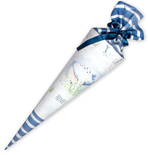 Dein Lieblingsteil Schultüte aus Stoff WAL UNTERWASSERWELT Zuckertüte mit Namen 70 cm/ 85 cm