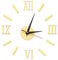 OTOTEC Moderne 3D Wanduhr mit Römischen Ziffern Rahmenlose Große Uhr aus Acryl Wanddekoration für Zuhause Büro Wohnzimmer Schlafzimmer Gold
