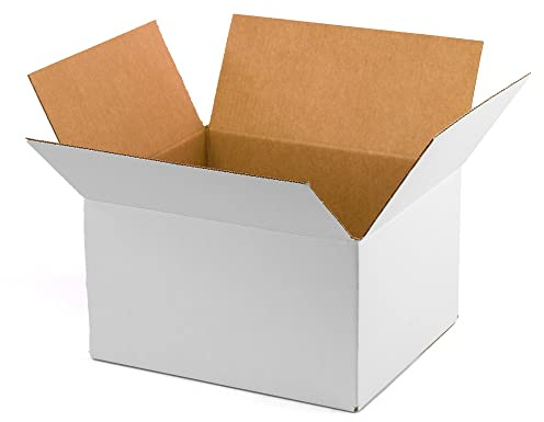 ONLY BOXES Lot de 20 boîtes en carton blanc dimensions intérieures 40 x 30 x 30 cm. Boîtes en carton avec rabats canal simple renforcé pour expédition, colis, déménagement, cadeau, AMA626