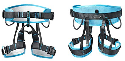 Klettergurt Baumpflege Set, Baum KletterausrüStung Klettergurt xxl, Breiterer Sicherungsgurt Dachdecker Verstellbar Klettergurt Klettersteig mit Taille HüFte Schutz GüRtel Blue