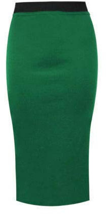 Colop Ladies Plain Office Women's Stretch Bodycon Midi Pencil Skirt Plus Size 8-26 (Bottle Green, 12-14)