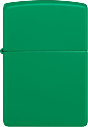 Zippo, Matte grass green lighter, unique design and true windproof lighter, refillable, durable and ideal for adventurers, Refillable for lifetime use, Color: Grass Green Matte