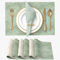 Vitare Platzsets Abwaschbar,Tischsets Abwaschbar 6er Set,Zweifarbig Tischset Kunstleder,Platzdeckchen Abwaschbar Hitzebeständig und rutschfest,45×30cm-Beige & Grün