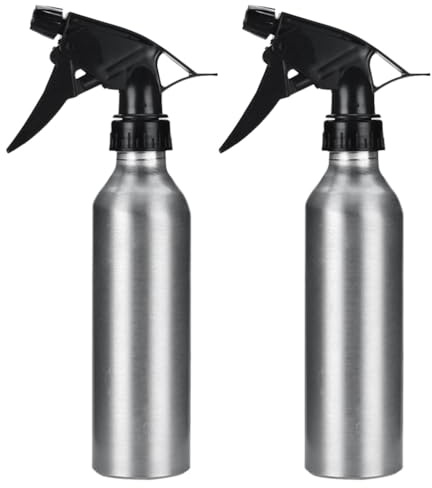 Spray Bottle 2 Pack Multi Purpose Aluminium Alloy 250ml | Flowers and Plants, Detachable Nozzle Design, Silver Finish, Easy Clean Use, Baking and Gardening Tasks
