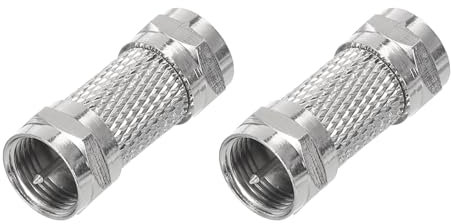 sourcing map 2pcs Male to Male Coaxial Connector F Type RG6 Coax Extender Coupler Adapter 75 Ohm Waterproof for Antenna, Coaxial Cable, TV, Splitter