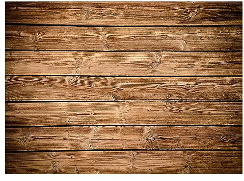 Buryeah 2,1 x 1,5 m Holzhintergrund, brauner Holzwandhintergrund, rustikaler Fotohintergrund, Stoff, Polyester, Fotografie-Hintergrund, Zubehör für Party, Hochzeit, Baby, Fotoshooting
