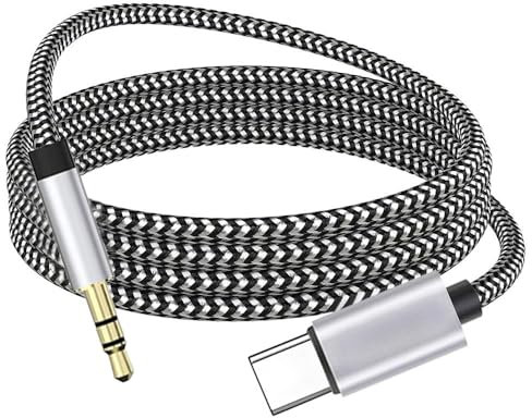 USB-C auf 3,5 mm Aux-Audiokabel, Apple MFi-zertifiziertes Auto-Stereo-Kabel für iPhone 15/15 Plus/15 Pro/15 Pro Max, iPad Pro, MacBook, Samsung Galaxy S23 S22 Note 20, Pixel 5 6 (Silber)