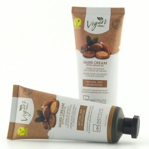 Crema de Manos Con Aceite de Argán Hidrata y Suaviza Tus Manos De Forma Natural. Uñas Más Fuertes. Fórmula No Grasa. Crema Manos Hidratante Vegana. Nutre La Piel Seca. 2 Tubos de 75ml