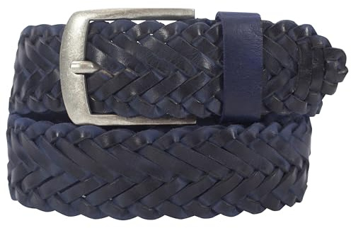 SCAMODA Flecht-Gürtel aus 100% Vollleder für Damen und Herren, geflochtener Gürtel, Breite ca. 3,8cm