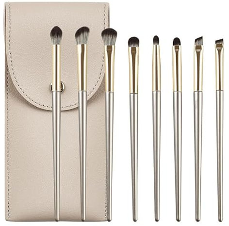 Yoezuo Kit de Brochas de Maquillaje, 8 Piezas Brochas para Maquillaje de Ojos, Pincel de Delineador de Ojos, Eyeliner Brush, Set Brochas Ojos, Brocha Difuminadora Ojos