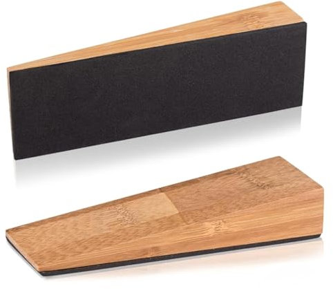 2 Stück Türstopper Keil Holz, 2 Massive Türstopper-Sets aus Sabili Holz und EVA, Türkeile für Schwere Türen Stahltür Holztür Oder Glastür