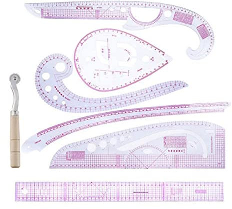 Set di Righelli per Misurare L'abbigliamento, Kit di Modelli di Curve di Cucito Multifunzionali per Progettista Fai da Te, Disegno su Misura, Taglio in PVC