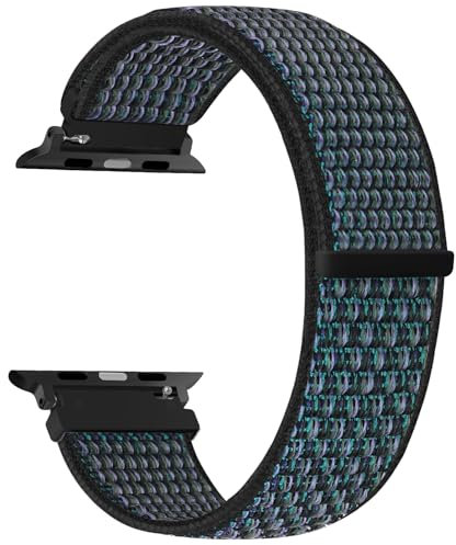 SOiiKE Bracelet Nylon Compatible avec Apple Watch 38mm 40mm 41mm 42mm 44mm 45mm 46mm 49mm Homme Femme, Bracelet Réglable de Sport pour iWatch Series 10/9/8/7/6/5/4/3/2/1/SE Ultra 2/1