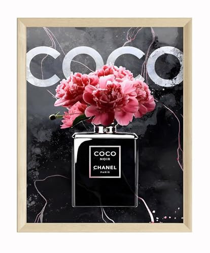 JUSTGOODMOOD Poster Premium ® Coco Chanel Poster · Coco Noir Parfüm Flacon · ohne Rahmen (50x70 cm)