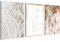 Novart Bilder Set Boho Blumen - Kein Extra Rahmen benötigt - Wandbilder für Wohnzimmer Schlafzimmer Flur - 3 Teilig Deko Beige - N035036a