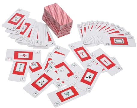 UPKOCH Mahjong-Karten-reisespielzeug Mah-jongg-Karten Mahjong Karten Set Tragbares Mahjong Kartenspiel Für Reisen Camping Und Partys Inkl 2 Würfeln Und Ideal Für Tischspiele Und Freizeitaktivitäten