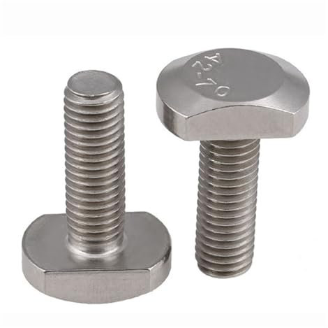 T-Kopf-Schrauben, 304 Edelstahl-Vierkantschrauben T-Schrauben Hammerkopfschrauben for T-Nut M5 M6 M8 M10 5 Stück(M10*20mm)