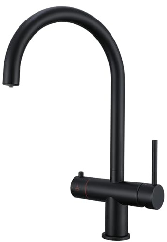 Yamataro 3in1 Boiling Water Tap Instant Hot Water Tap Hot Cold Boiling Water 3 Way Kitchen Tap Matt Black Stainless Steel (Boiler and Filter Not Included)
