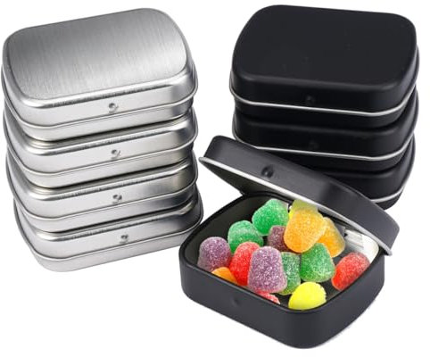 PetGlimmer 8 Stück Rechteckige Kleine Blechdose Metall, 60 X 48 X 15mm Metalldose Klein, Metalldöschen Blechdose Klein, Kleine Metalldose, Metallbox für Zuhause Sügigkeiten und Kleinen Gegenständen