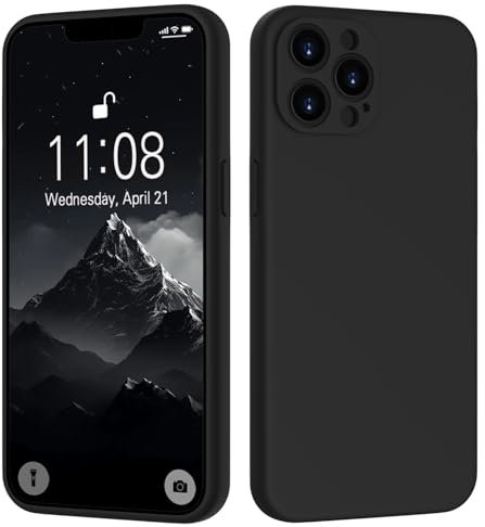 HGH Liquid Silikon für iPhone 14 Pro Max Hülle, Handyhülle für iPhone 14 Pro Max Case Dünn Kameraschutz Schutzhülle,Matte Schwarz