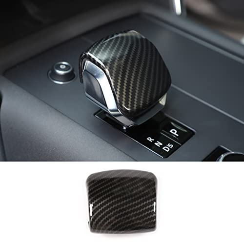 ABS Carbon Fiber Auto Schaltknauf Abdeckung Aufkleber Kopf Trim kompatibel mit L@a@nd R@over R@ange R@over Sport/Vogue, VELAR/Discovery 5 Schalthebelkopf, Schutzabdeckung Zubehör (Kohlefaser-Körnung)