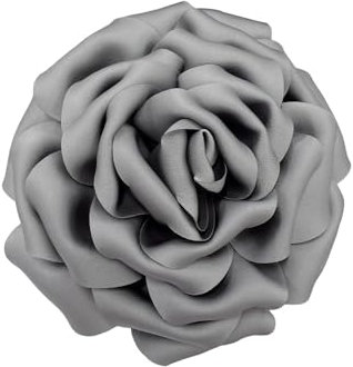 160mm Fleur De Rose En Satin De Soie Délicate Grandes Broches Extra Larges Épingles à Revers En Tissu Broche Pour Femme Fête De Mariage Banquet Robe Costume Vêtements Accessoires (gris)