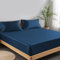 LINENWALAS Spannbettlaken aus 100% Tencel Lyocell 180 x 200 cm, Weiches, Kühlendes Seiden Bettlaken mit bis zu 40 cm Tiefen Taschen, Anti Allergische Eukalyptus Bettwäsche (180x200 cm, Marineblau)