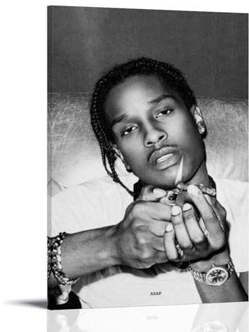 LRXDECOR ASAP Rocky-Poster-Hit, Musikalbum-Cover, Wandkunst, Leinwanddrucke für Schlafzimmer, Zuhause, ästhetische Dekoration, 30 x 45 cm Rahmen