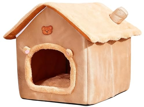 Yonuaret Katzenhöhle, Beruhigendes Haus Mit Abnehmbarem Kissen, Warmes Kleines Hundebett Katzenhöhle, Für Katzenwelpen Hundewelpen Winter Schlafzimmer Wohnzimmer Balkon